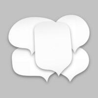 Set of speak bubble text, chatting box, message box outline cartoon. Balloon doodle style of thinking sign symbol. Art Illustration on gray background. vector