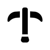 pickaxe icon. glpyh icon for your website, mobile, presentation, and logo design. vector
