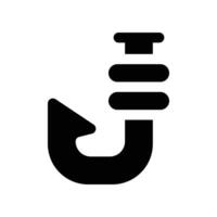 fishing hook icon. glpyh icon for your website, mobile, presentation, and logo design. vector
