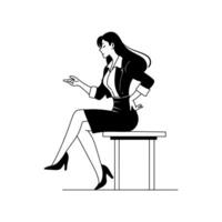 Women sitting in the office vector