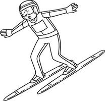 Ski Jumping Ski Jumper Telemark Landing Isolated vector