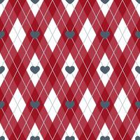 Geometric pattern of dark hearts in a clear geometric arrangement with rhombus on a white background vector