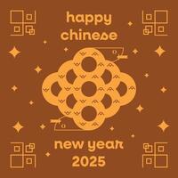 Happy lunar new year 2025 background with snake zodiac vector