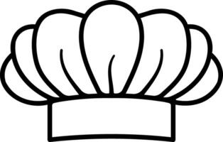 chef hat with black outline no background vector