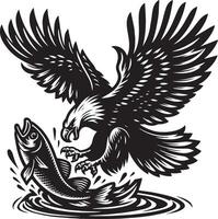 Silhouette design eagle catch illustration vector