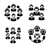 Silhouette call center design vector