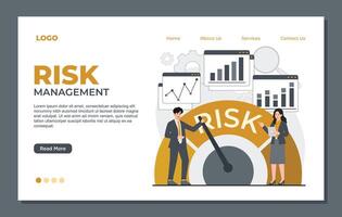Flat design concept of risk management website landing page template. illustration vector