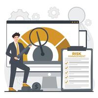 business risk management assessment, designed to evaluate, mitigate, and optimize risk strategies vector