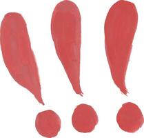 a red paint brush with four different shapes exclamation mark vector