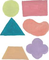 a drawing of various shapes and colors watercolor vector
