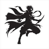 A silhouette of a man with a sword vector