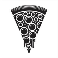 Pizza slice with bubbles on a white background vector