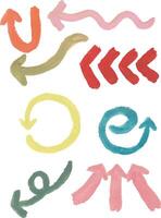 Arrow and direction symbol illustration with isolated white background watercolor vector