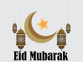 ramadan kareem and eid mubarak template vector