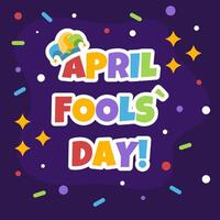 April Fools Day Square Banner Design. Greeting Card Template. Illustration vector