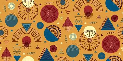 Modern abstract geometric seamless pattern. Wallpaper design with circle, triangle, geometric shape and line. Design for wallpaper, fabric, wrapping paper. illustration2 vector