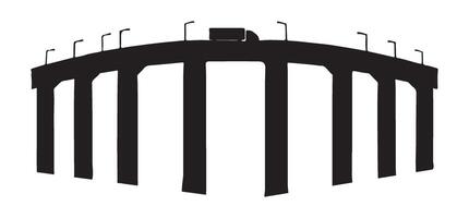 Silhouette of a Large Modern Bridge vector