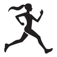 Running Woman Silhouette Illustration Dynamic Design vector