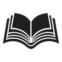 Simple Open Book Silhouette Icon for Education vector