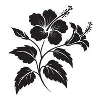 Double Hibiscus Flower Silhouette Illustration vector