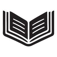 Open Book Silhouette Illustration for Reading and Knowledge vector