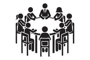 Business Meeting Around a Circular Table vector