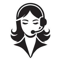 Customer Support Representative Silhouette Icon for Help Desk vector