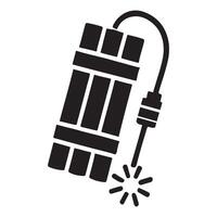 Silhouette of Dynamite with a Burning Fuse vector