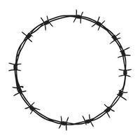Barbed Wire Circle Frame Silhouette Design vector