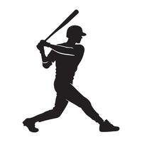 Baseball Player Silhouette at Bat vector