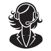 Silhouette of a Customer Service Representative vector