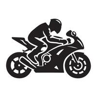 Silhouette of a Motorcyclist in Motion vector