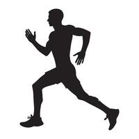 Dynamic Silhouette of a Runner in Motion vector