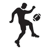 Silhouette of a Football Player Juggling the Ball vector