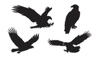 Eagle silhouette illustration. Flying eagle cartoon element. Suitable for bird drawing element. vector