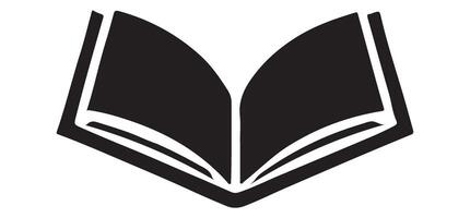 Silhouette of an Open Book Representing Knowledge and Reading vector