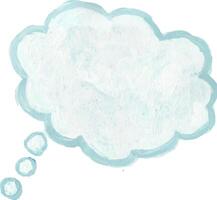 a blue cloud with a thought bubble in it vector