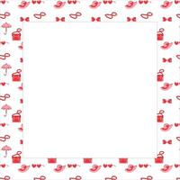 Frame square with accessories an a heart. vector