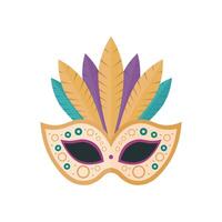 Colorful Carnival Mask with Decorative Feathers and Patterns vector