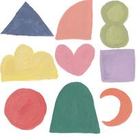 a set of shapes and shapes in different colors vector
