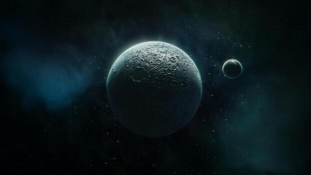 A stunning cosmic scene with vibrant planets in a galactic background, captivating imaginations photo