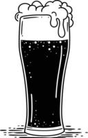 A glass of beer with foam vector