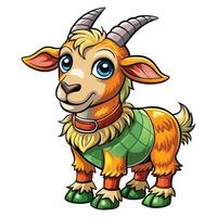 Goat in sweater with horns and boots vector
