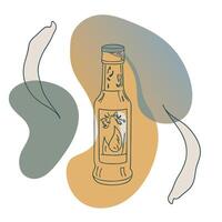 A bottle of hot sauce with a bird on it vector