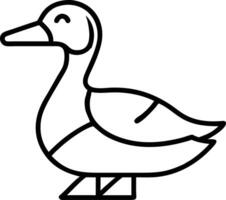 A black and white drawing of a duck vector