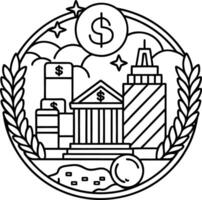 A city with a dollar sign on it vector
