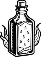 A bottle of poison with a drop of water in it vector