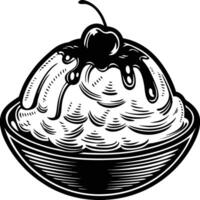 Ice cream sundae with cherry on top vector