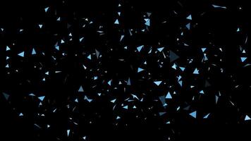 Abstract 3D color changing polygon geometric triangle light shape zooming, motion graphic copy space plexus backdrop. video