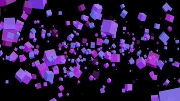 Abstract 3D color changing polygon and rectangle box geometric triangle light shape zooming, motion graphic copy space plexus backdrop. video